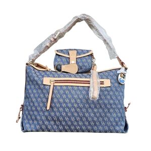 Dooney  and Bourke DB Signature shoulder bag and wristlet vachetta leath…